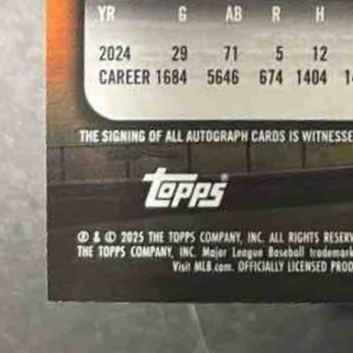 2025 Topps Stadium Club Brandon Crawford Auto Yellow Foil San Francisco Giants - Sports Cards