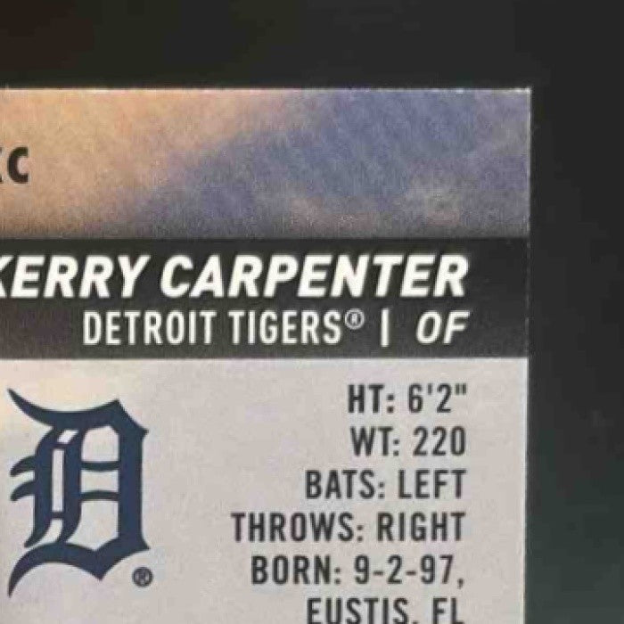 2025 Topps Stadium Club Kerry Carpenter Auto #SCBA-KC Detroit Tigers - Sports Cards