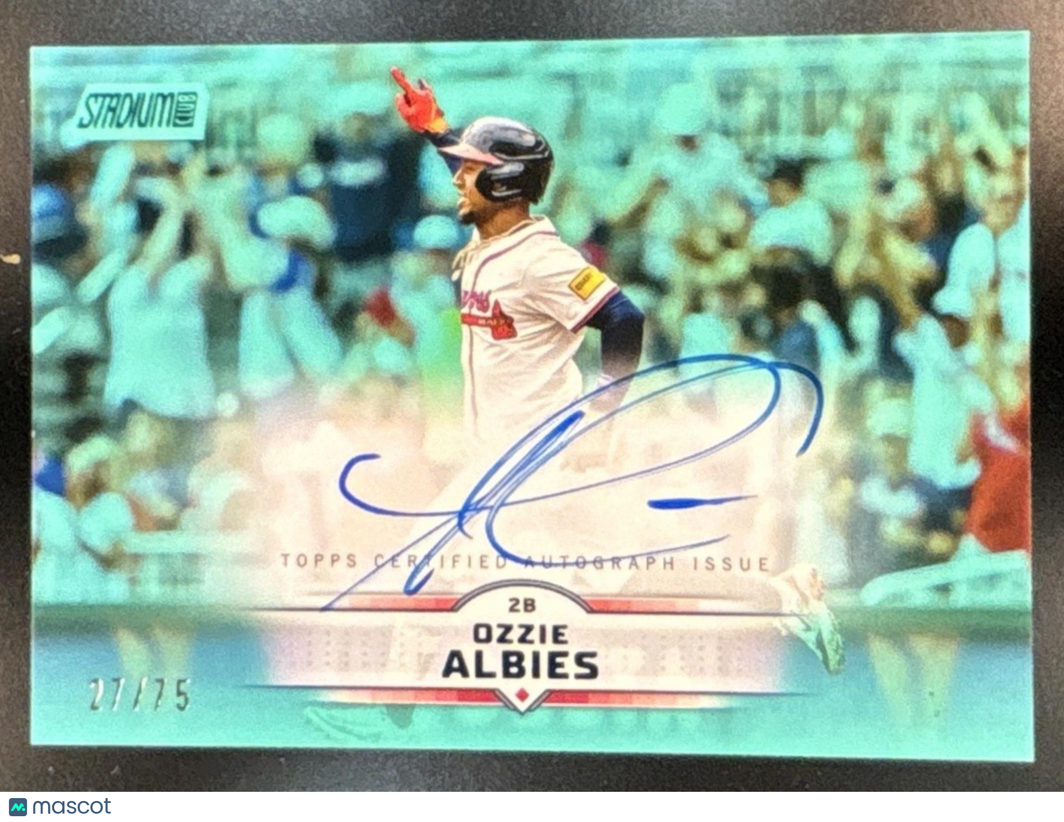 2025 Topps Stadium Club Ozzie Albies Auto /75 #SCBA-OA Atlanta Braves - Sports Cards