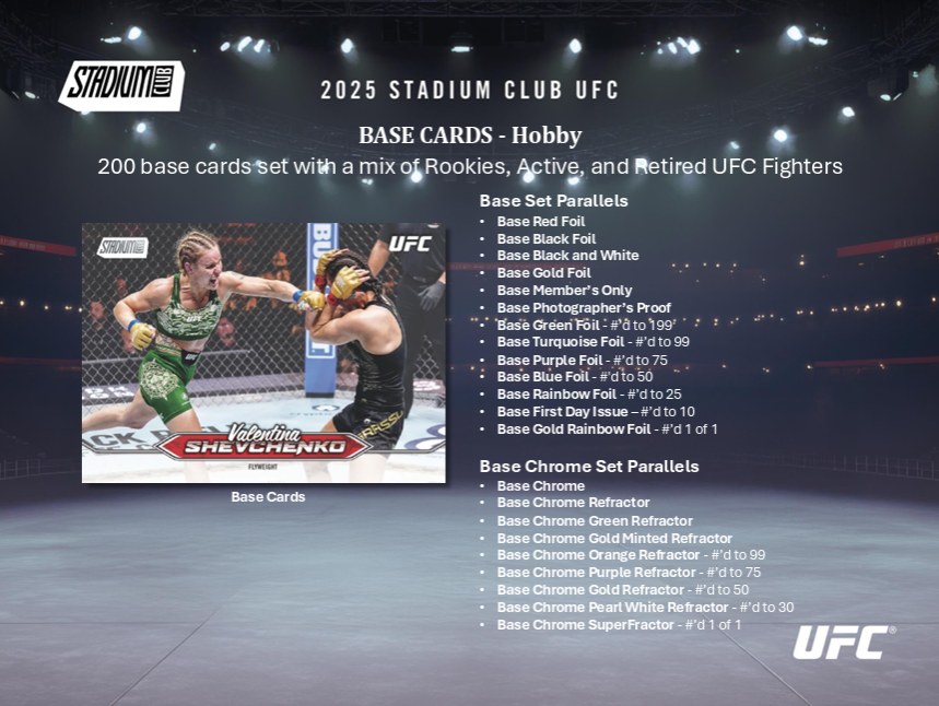 2025 Topps Stadium Club UFC Hobby Box (2 Autos) - Trading Cards