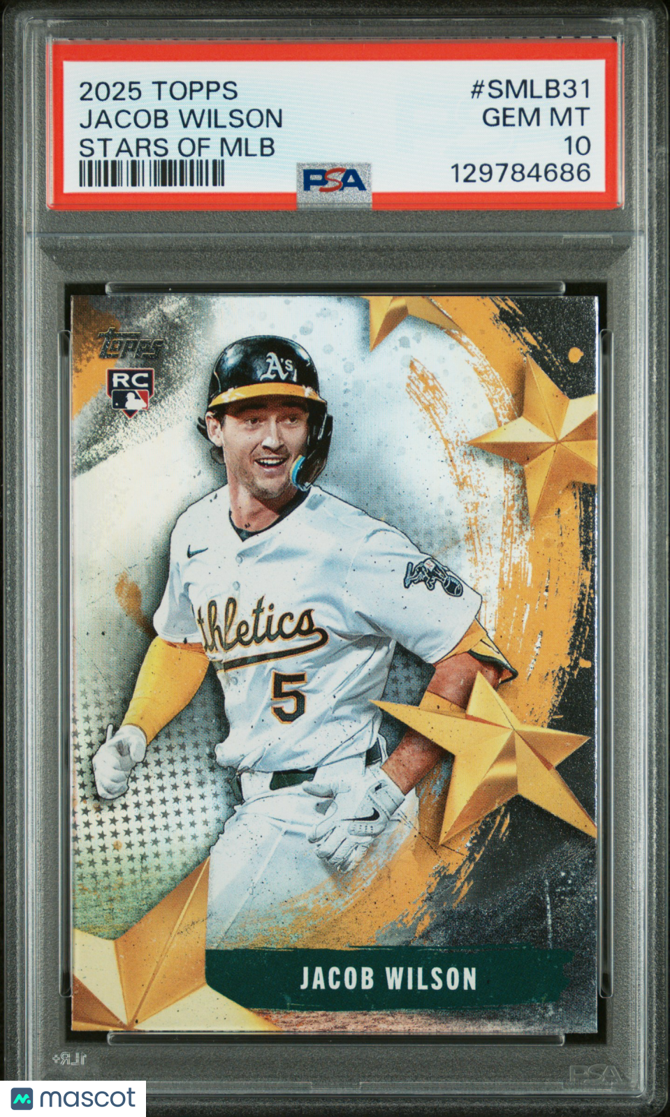 2025 Topps Stars Of MLB Jacob Wilson S2 Rookie Card PSA 10 GEM MINT Oakland - Graded Sports Cards