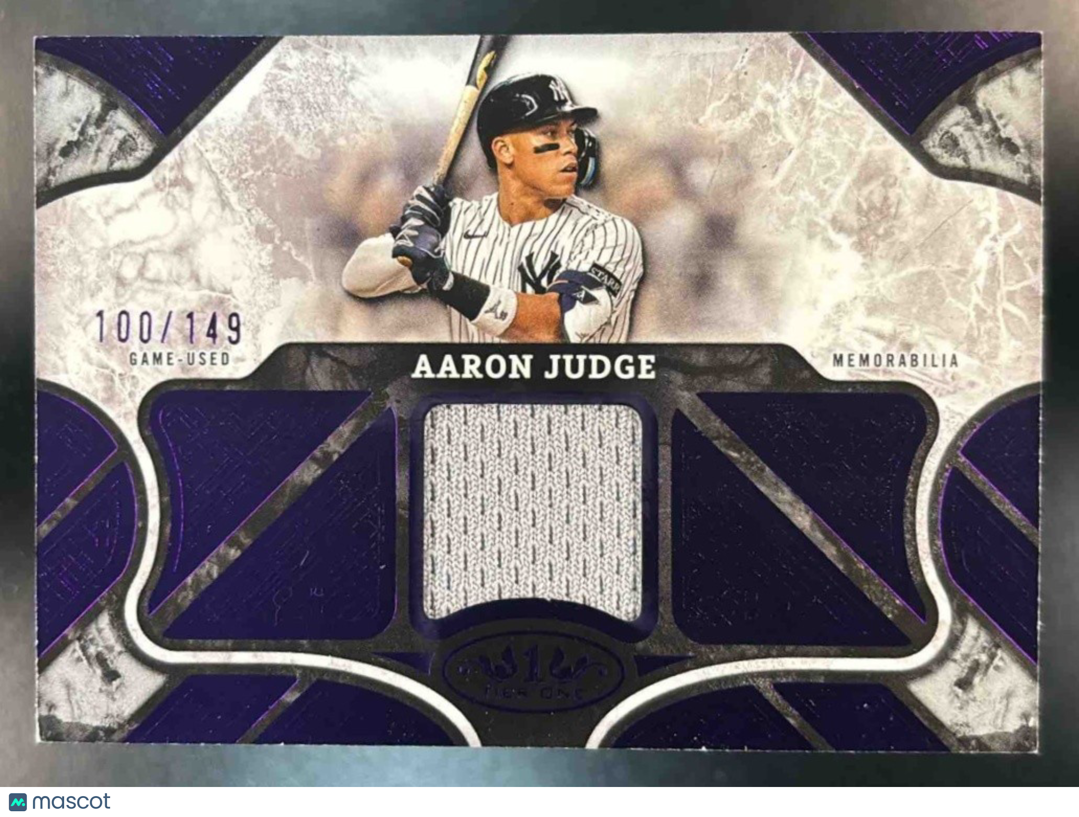 2025 Topps Tier One Aaron Judge Relics Purple Foil 100/149 MEM New York Yankees - Sports Cards