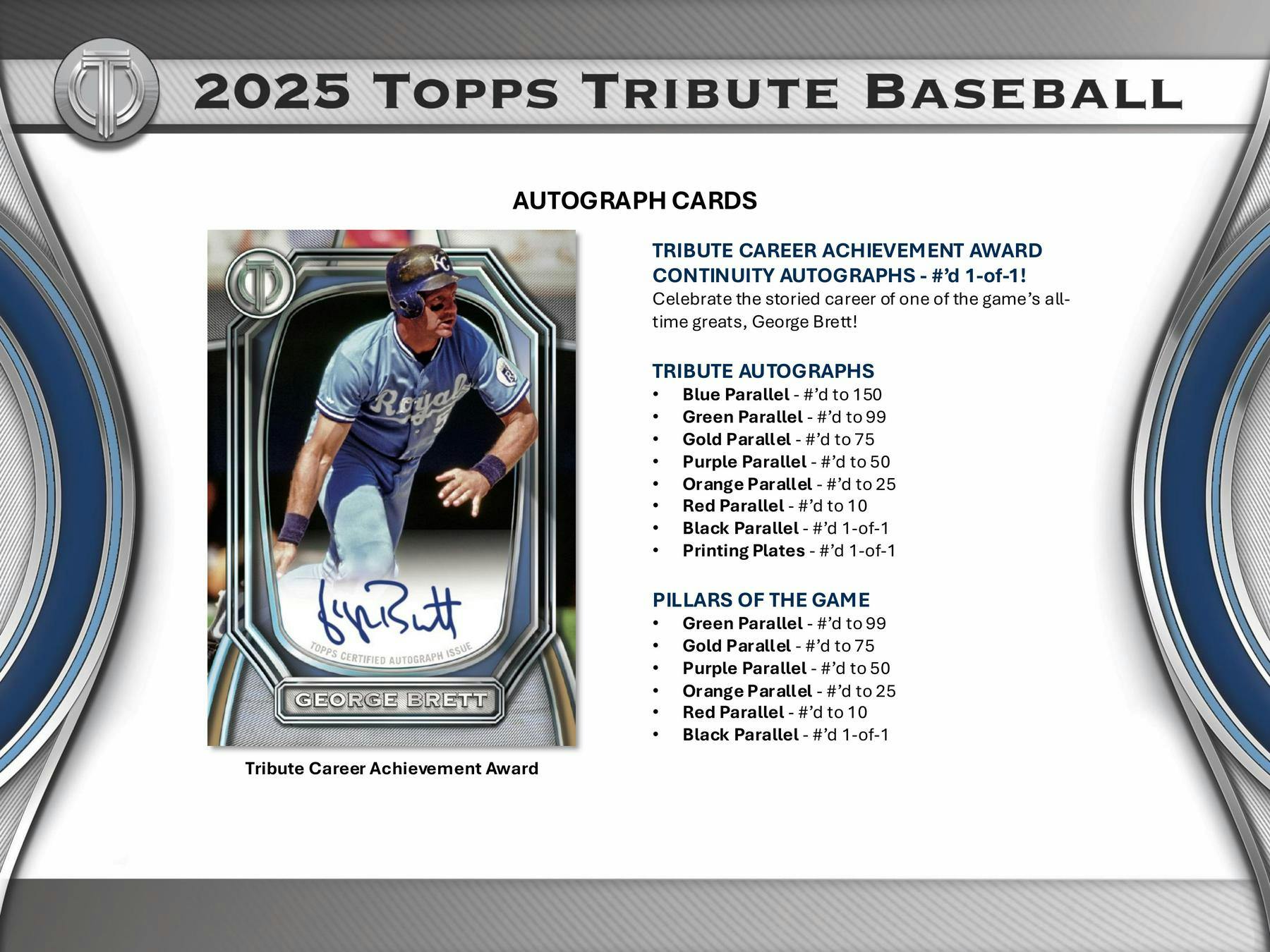 2025 Topps Tribute Baseball Hobby Box (3 Auto / 3 Mem) - MLB hobby