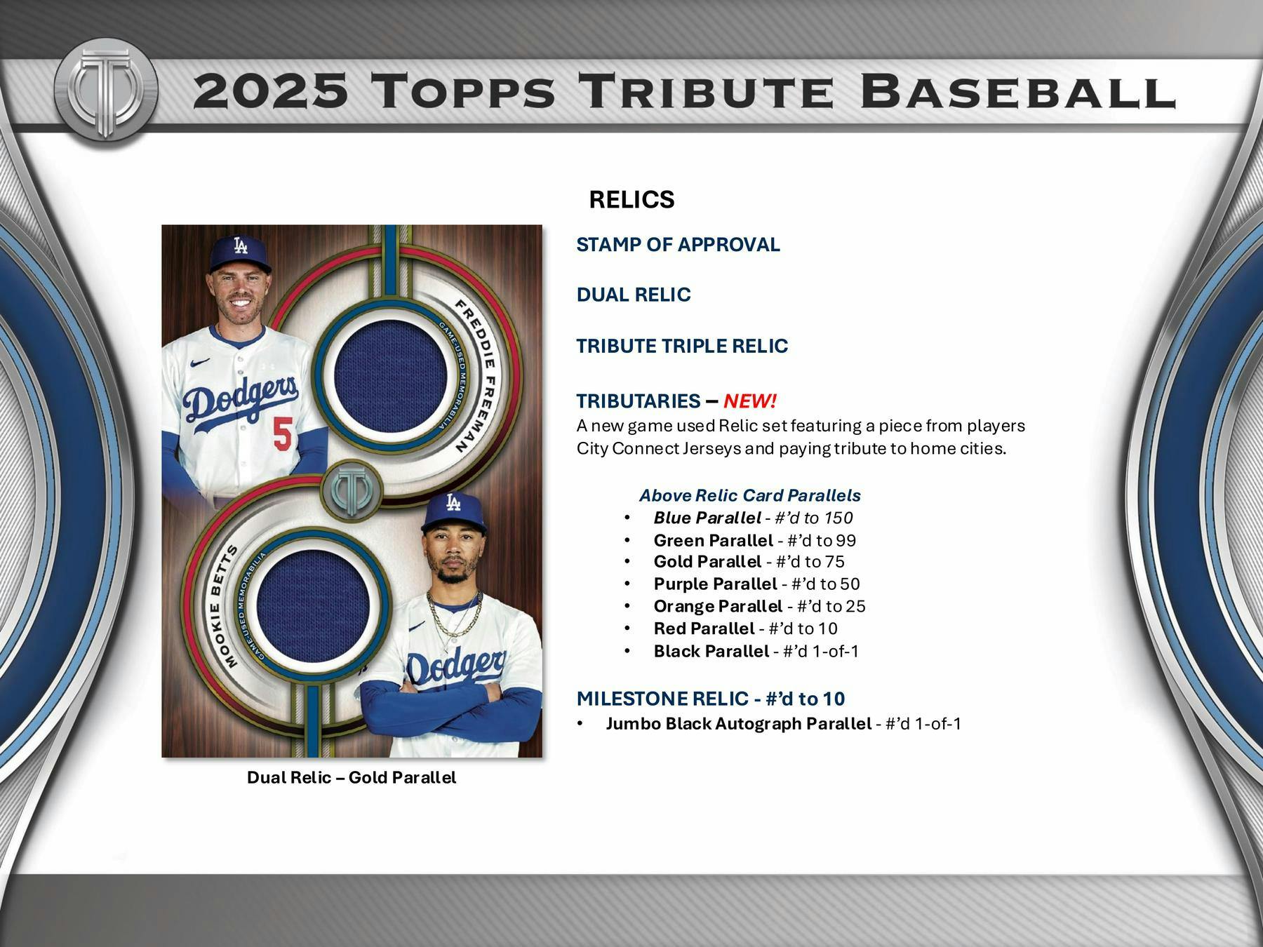2025 Topps Tribute Baseball Hobby Box (3 Auto / 3 Mem) - MLB hobby