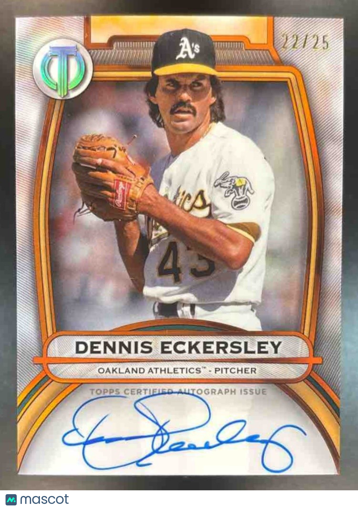 2025 Topps Tribute Dennis Eckersley Auto Orange /25 Oakland Athletics - Sports Cards