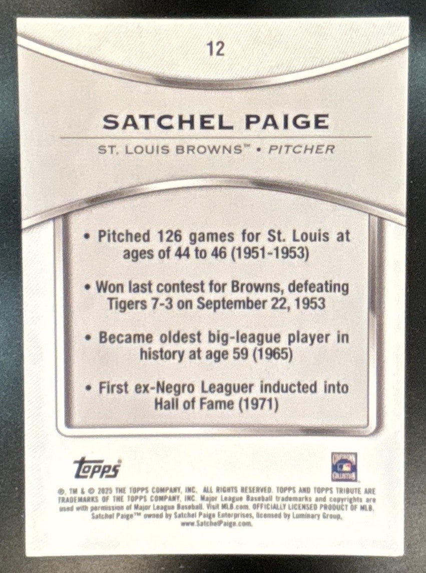 2025 Topps Tribute Satchel Paige #12 St. Louis Browns - Sports Cards