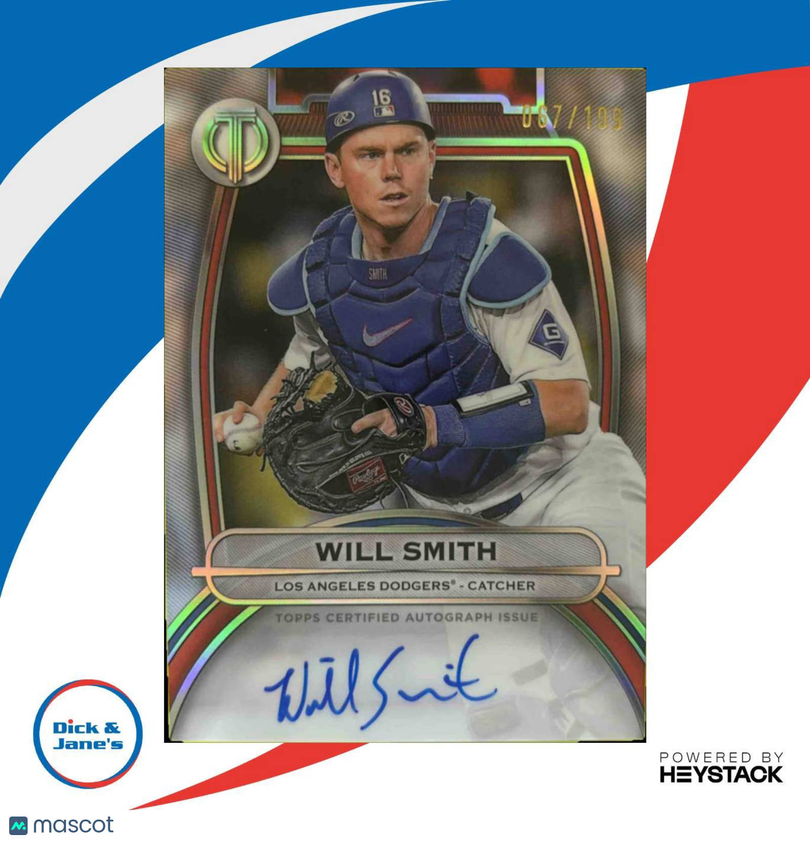 2025 Topps Tribute Will Smith Auto 67/199 #TA WS Los Angeles Dodgers Sports Cards