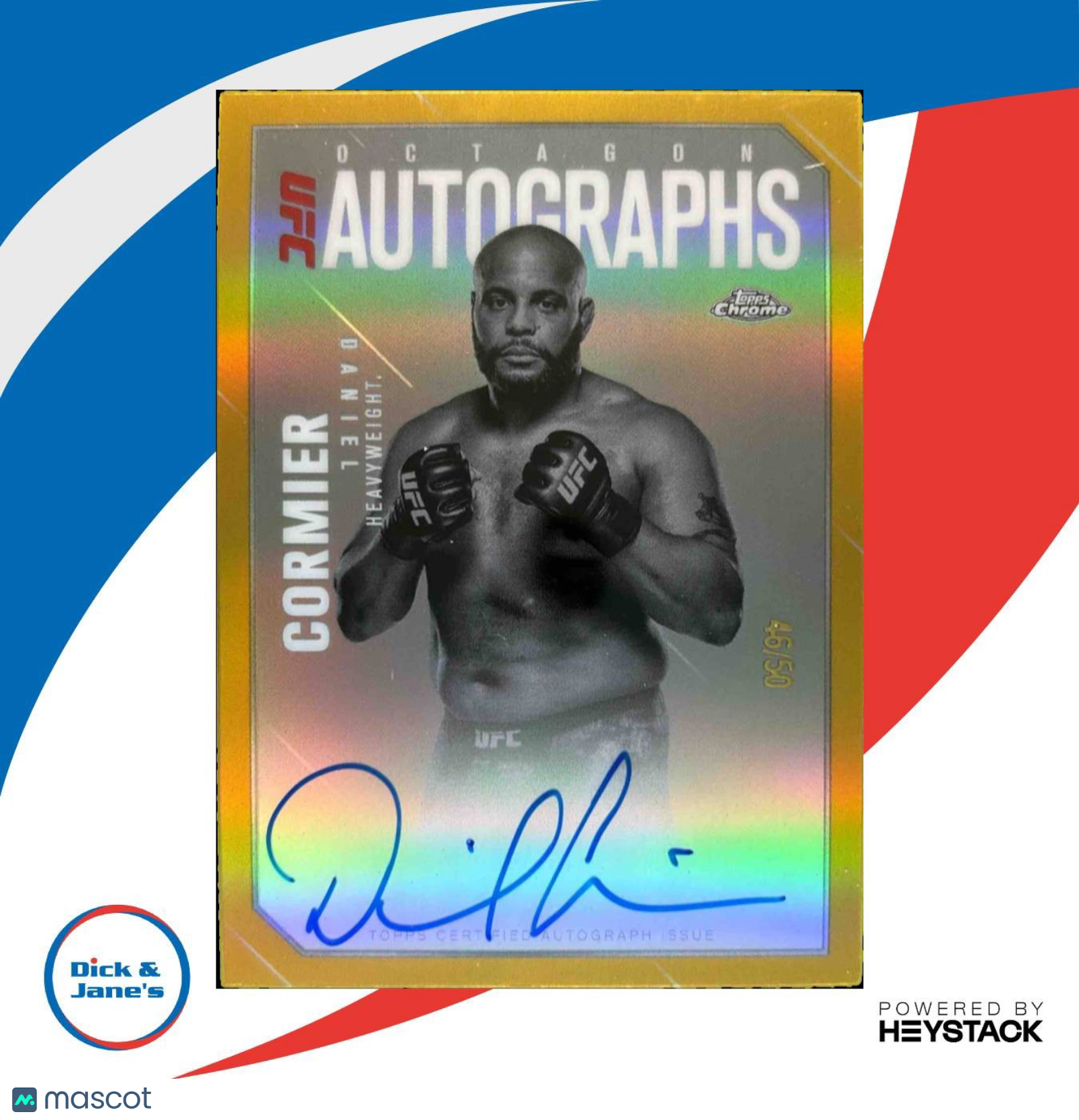 2025 Topps UFC Chrome Daniel Cormier Octagon Legends Auto Gold Refractor /50 - Sports Cards