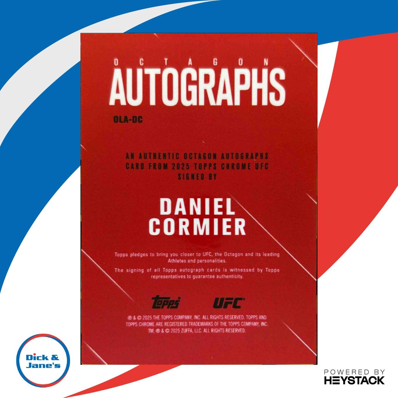 2025 Topps UFC Chrome Daniel Cormier Octagon Legends Auto Gold Refractor /50 - Sports Cards