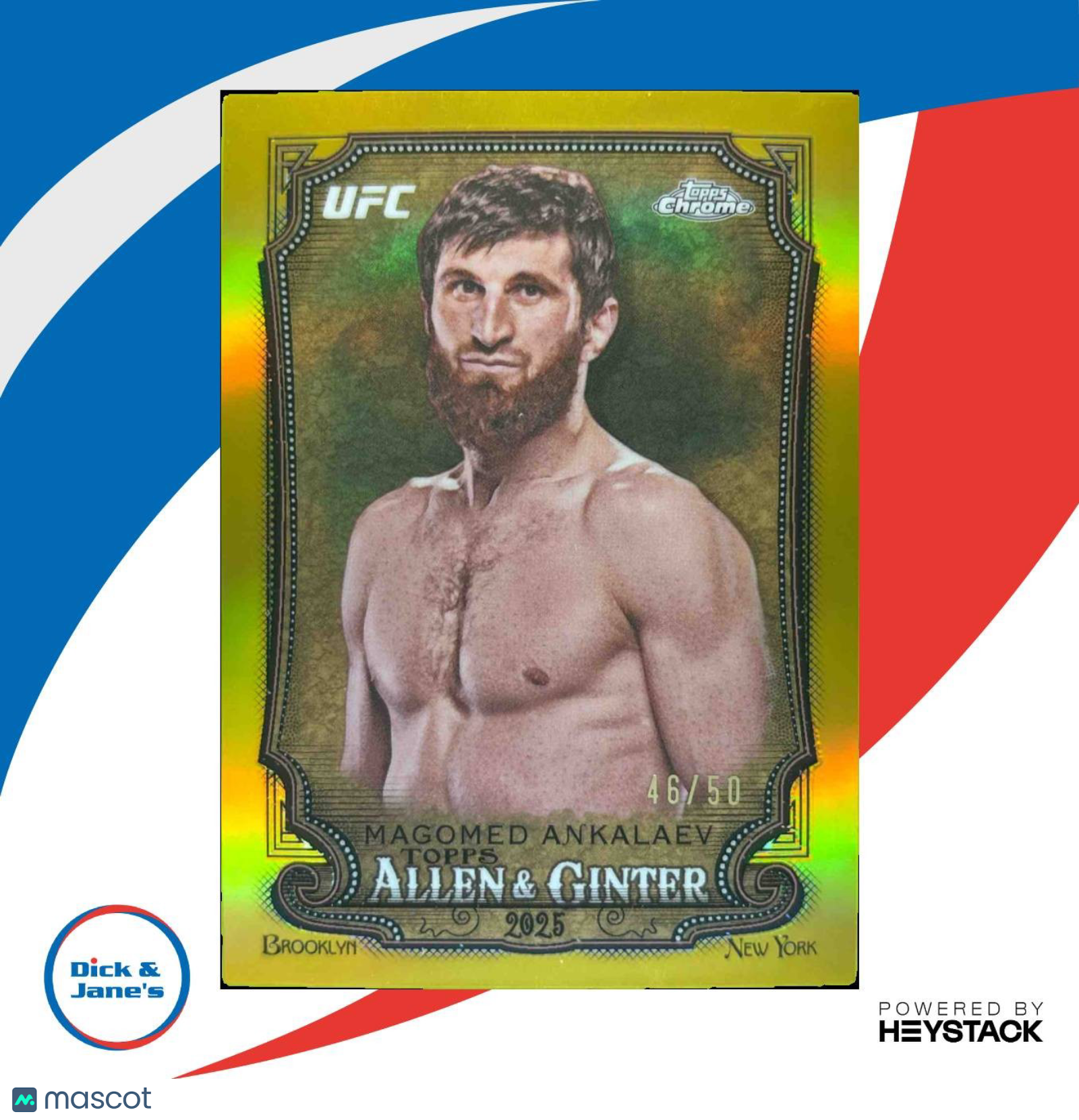 2025 Topps UFC Chrome Magomed Ankalaev Allen & Ginter Gold Refractor /50 #AAG-1 - Sports Cards