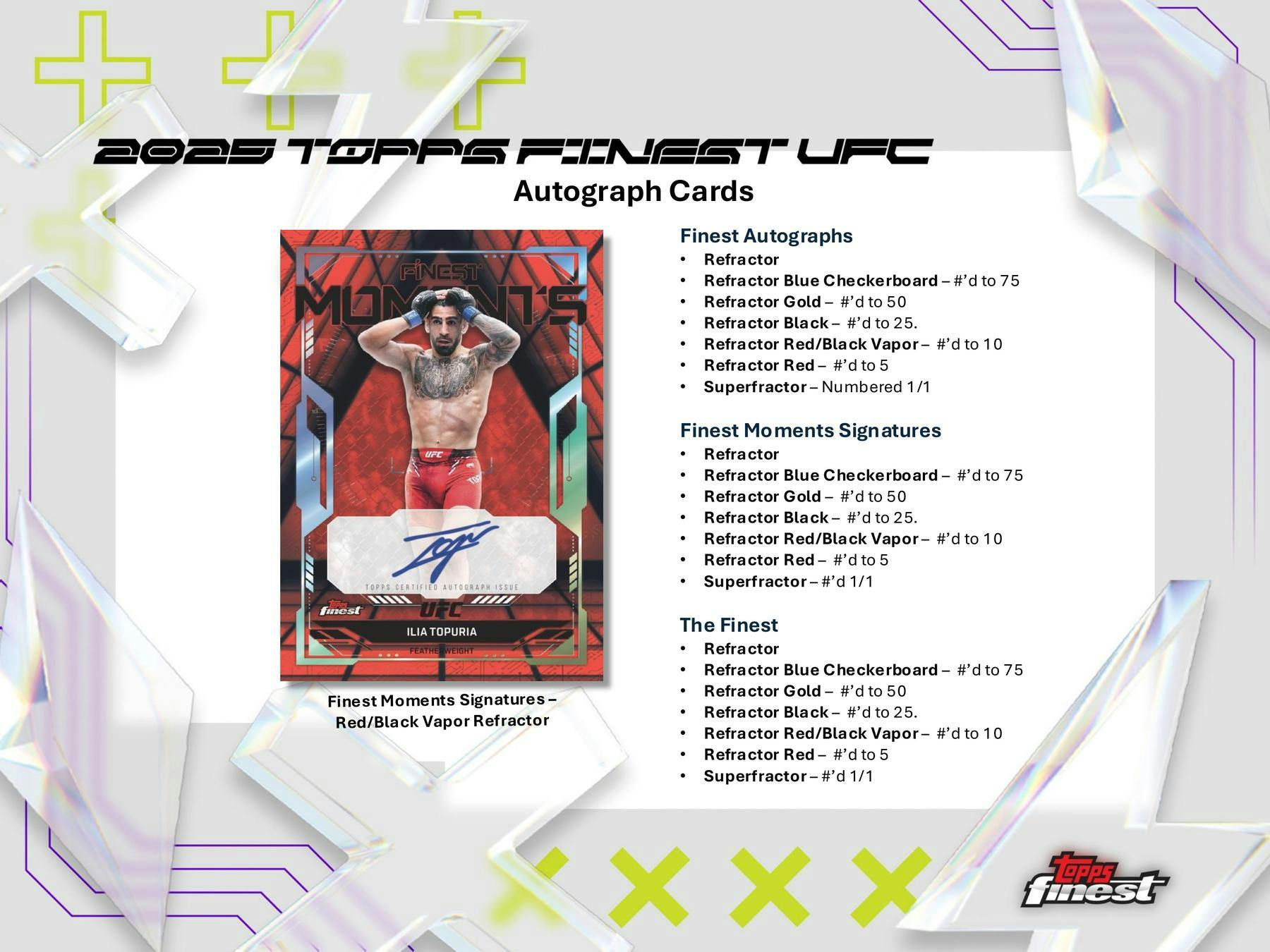 2025 Topps UFC Finest Hobby Box (2 Autos) MMA - Trading Cards