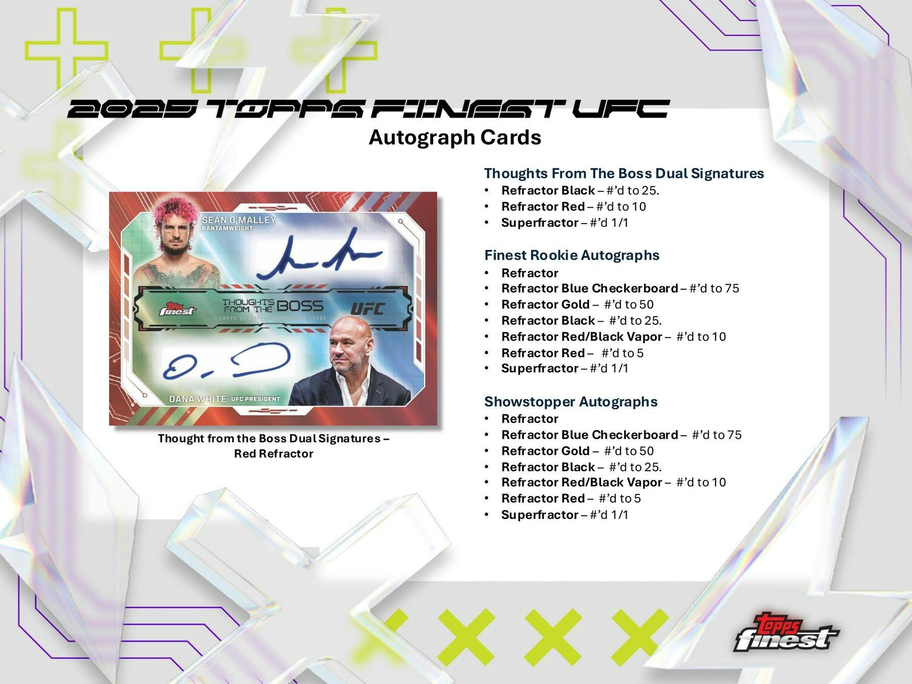 2025 Topps UFC Finest Hobby Box (2 Autos) MMA - Trading Cards