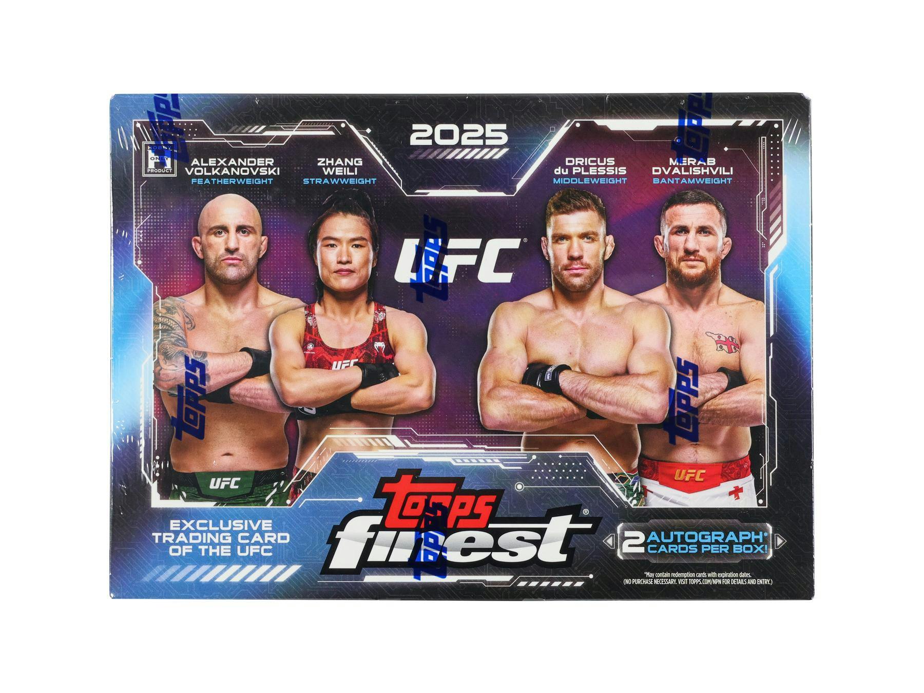 2025 Topps UFC Finest Hobby Box (2 Autos) MMA - Trading Cards