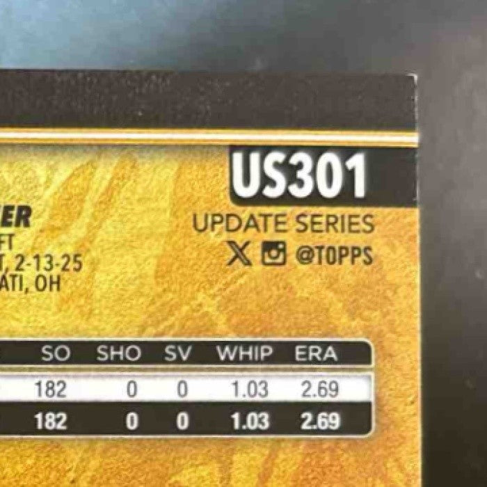 2025 Topps Update Kyle Hart Golden Mirror Image Variation #US301 RC Padres - Sports Cards