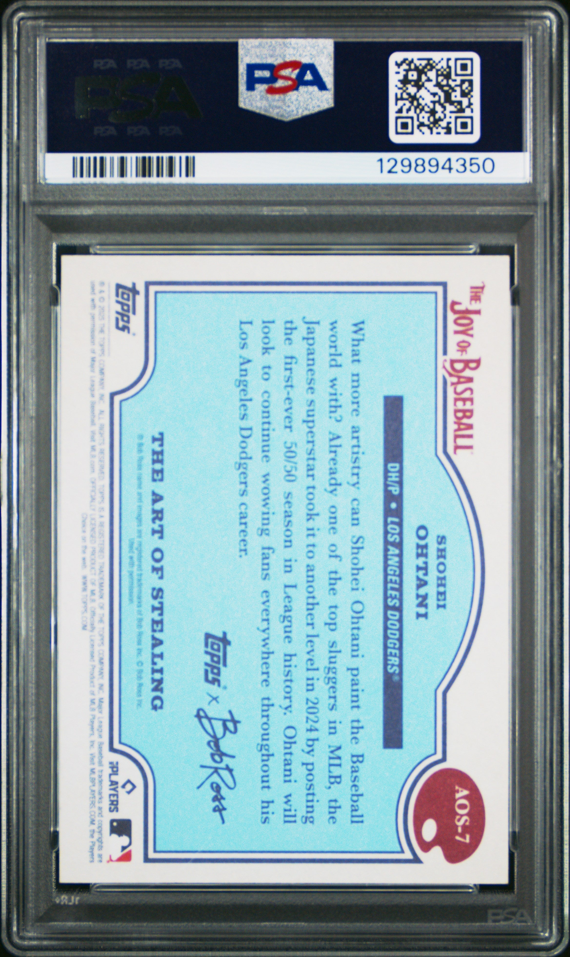 2025 Topps X Bob Ross The Art Of Stealing Shohei Ohtani Indian Yellow /25 PSA 10 - Graded Sports Cards