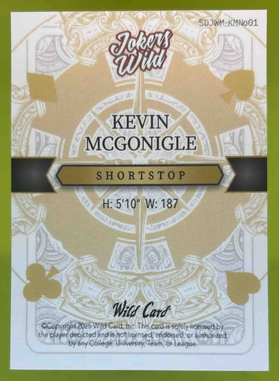 2025 Wild Card Jokers Wild Kevin McGonigle Joker Refractor 1/1 Tigers Rookie - Sports Cards