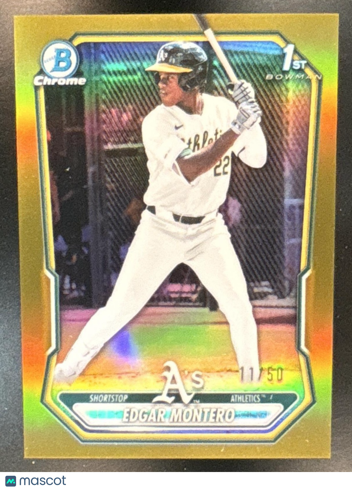 2026 Bowman Edgar Montero Chrome Gold /50 #BCP-139 1st Prospect Athletics - Sports Cards
