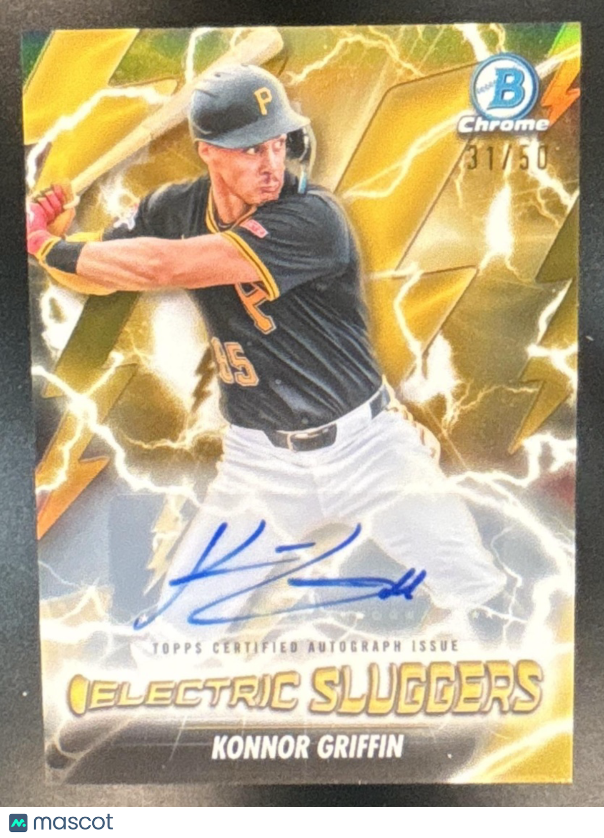 2026 Bowman Konnor Griffin Electric Sluggers Chrome Auto Gold /50 Pirates - Sports Cards