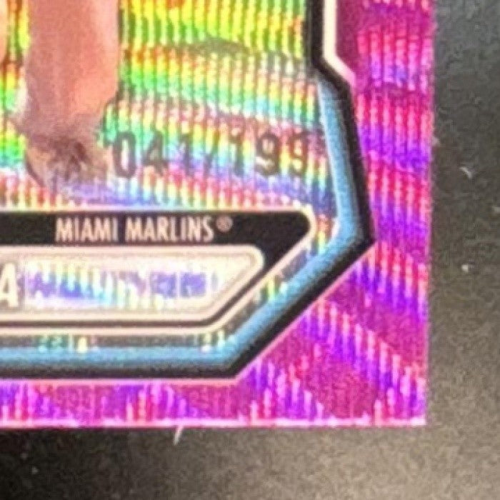 2026 Bowman Luis Cova Chrome Fuchsia Wave /199 #BCP-38 1st Prospect Marlins - Sports Cards