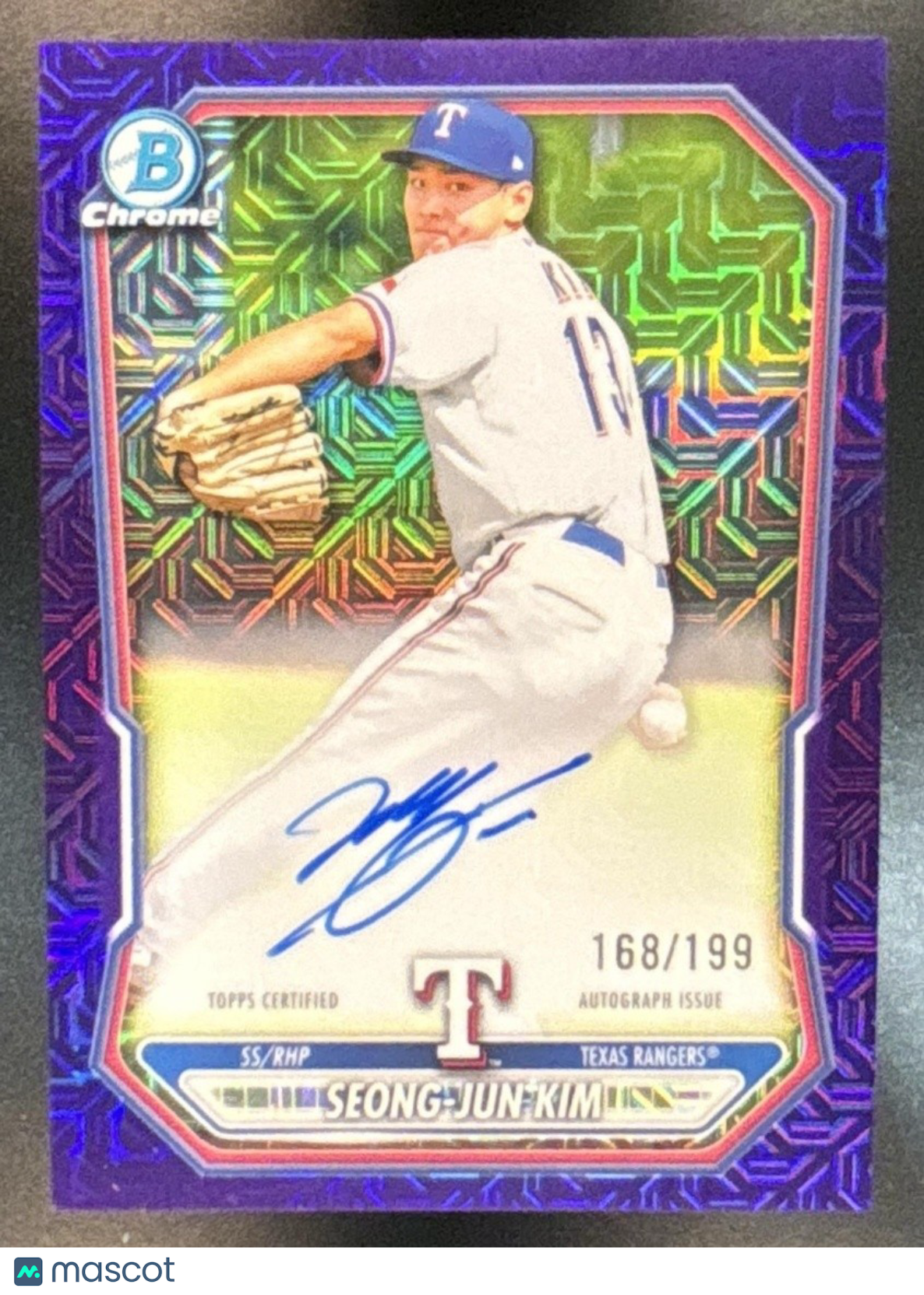 2026 Bowman Mega Box Seong-Jun Kim Chrome Prospect Auto Purple Mojo /199 - Sports Cards