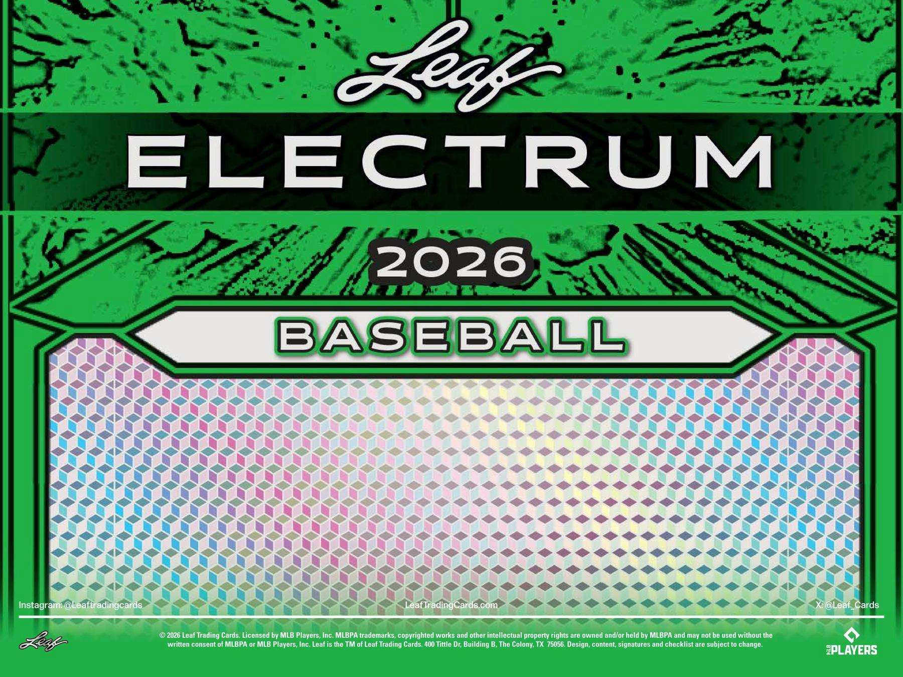 2026 Leaf Electrum Baseball Hobby Super Mega Box (8 Autos + 2 Bonus Autos) - MLB Hobby Box