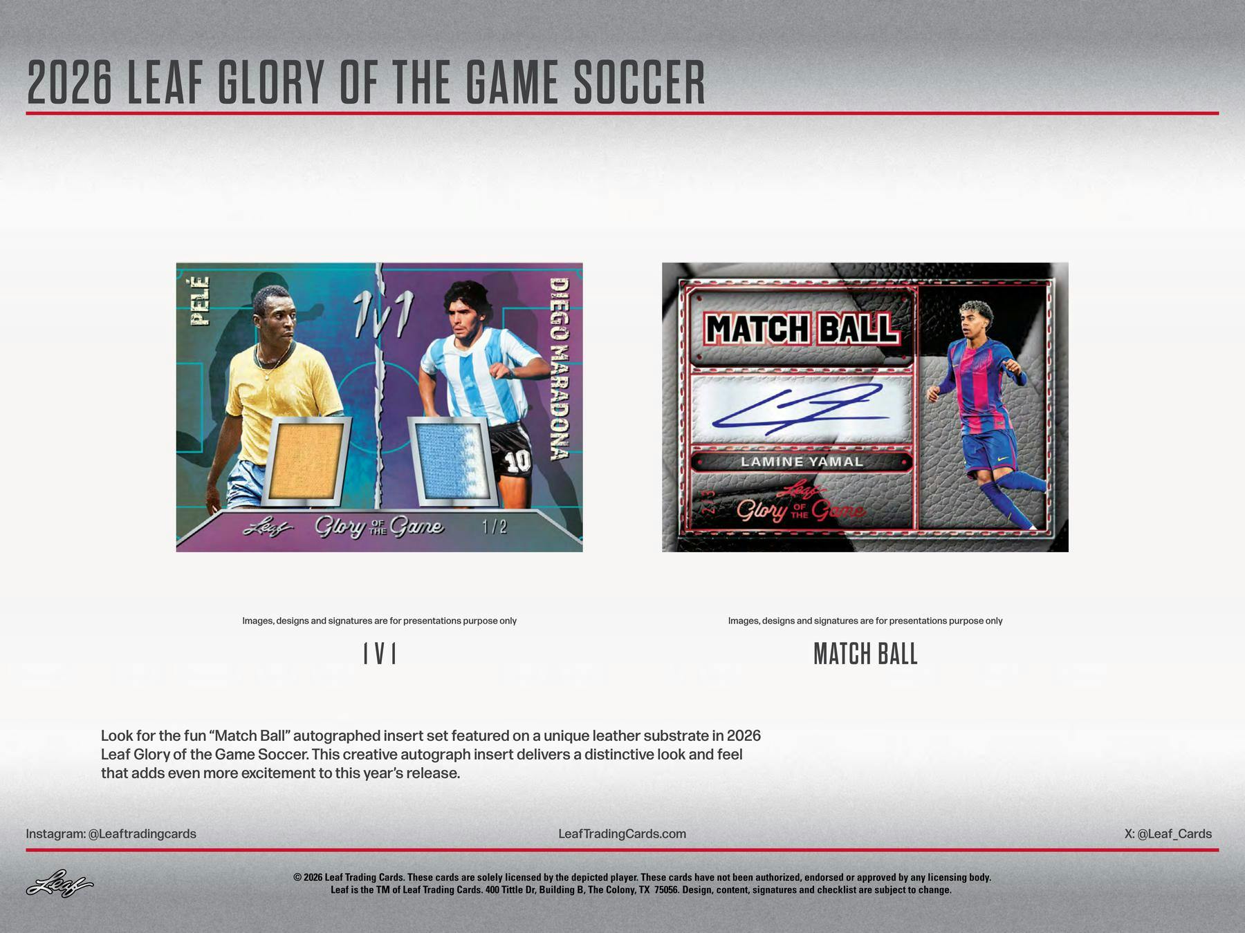 2026 Leaf Glory of the Game Soccer Hobby Box (4 Premium Hits) - Soccer Hobby Box