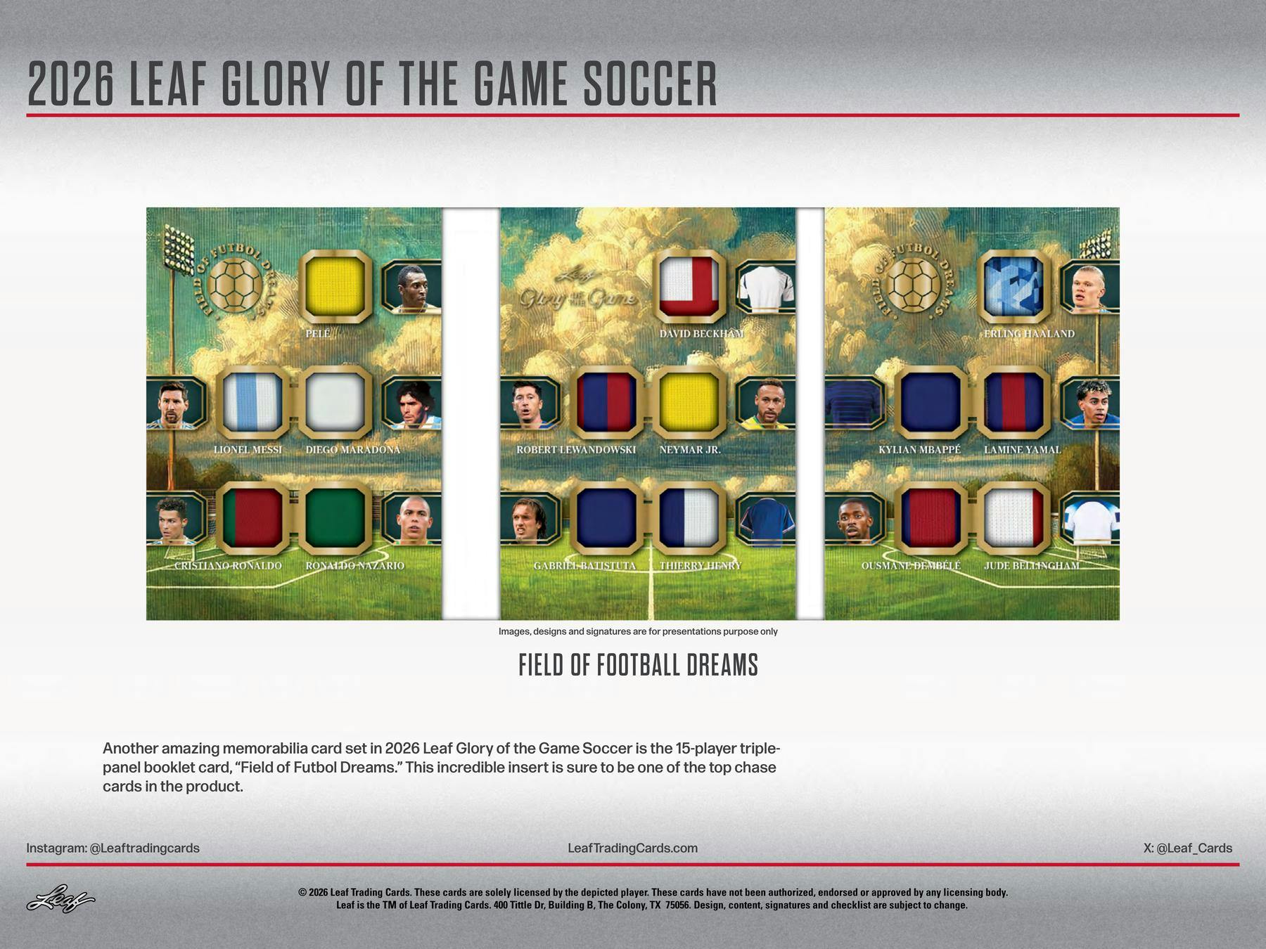 2026 Leaf Glory of the Game Soccer Hobby Box (4 Premium Hits) - Soccer Hobby Box