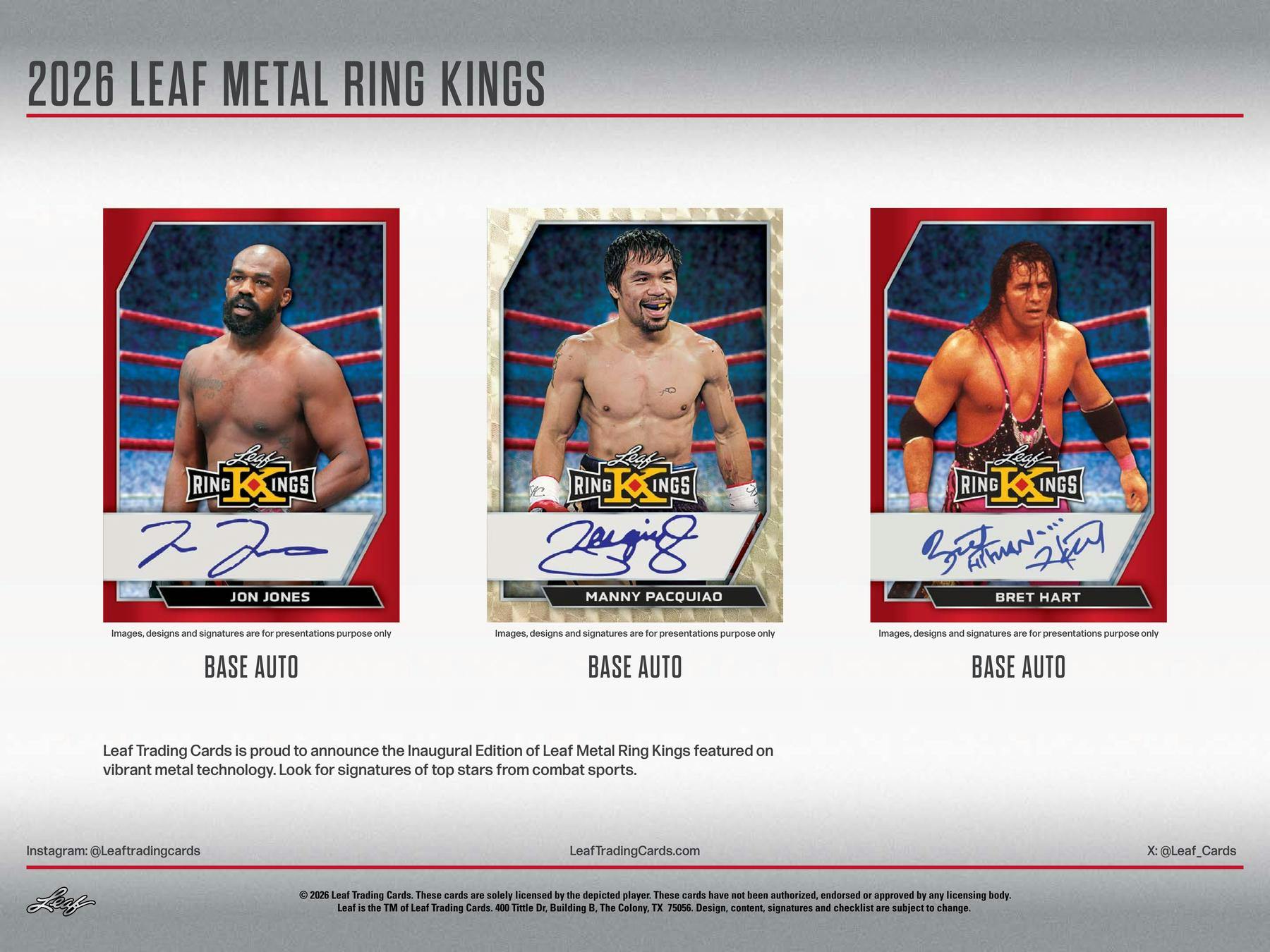 2026 Leaf Metal Ring Kings Boxing Wrestling MMA Hobby Box (3 Autos) - Hobby Box