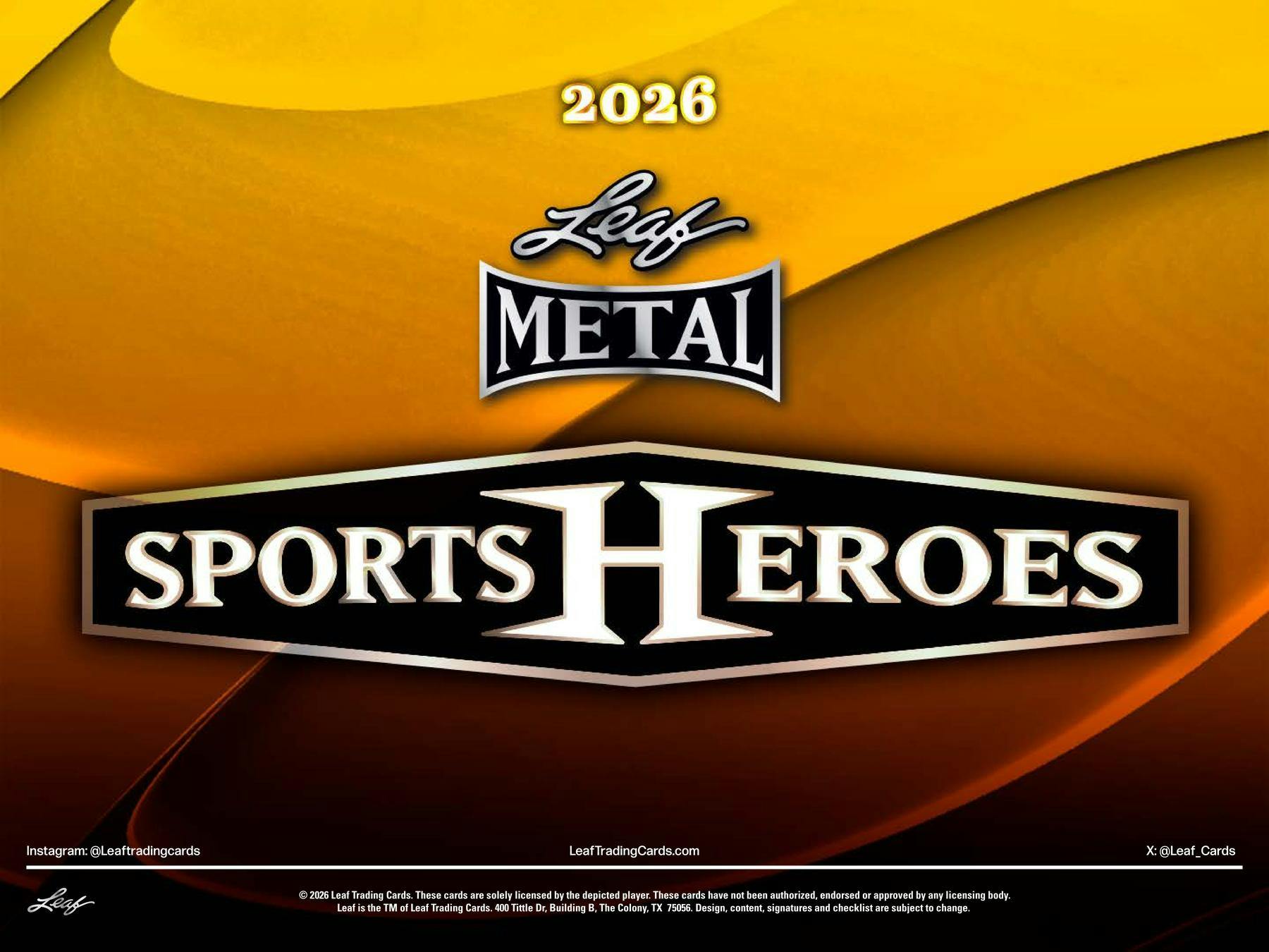 2026 Leaf Metal Sports Heroes Hobby Box (3 Autos) - Hobby Box