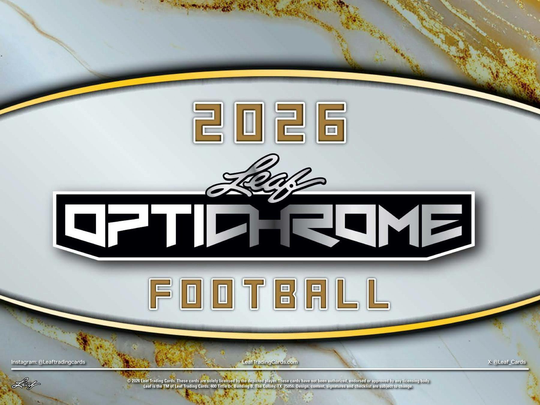 2026 Leaf Optichrome Football Hobby Box (6 Autos Plus) - Hobby Box
