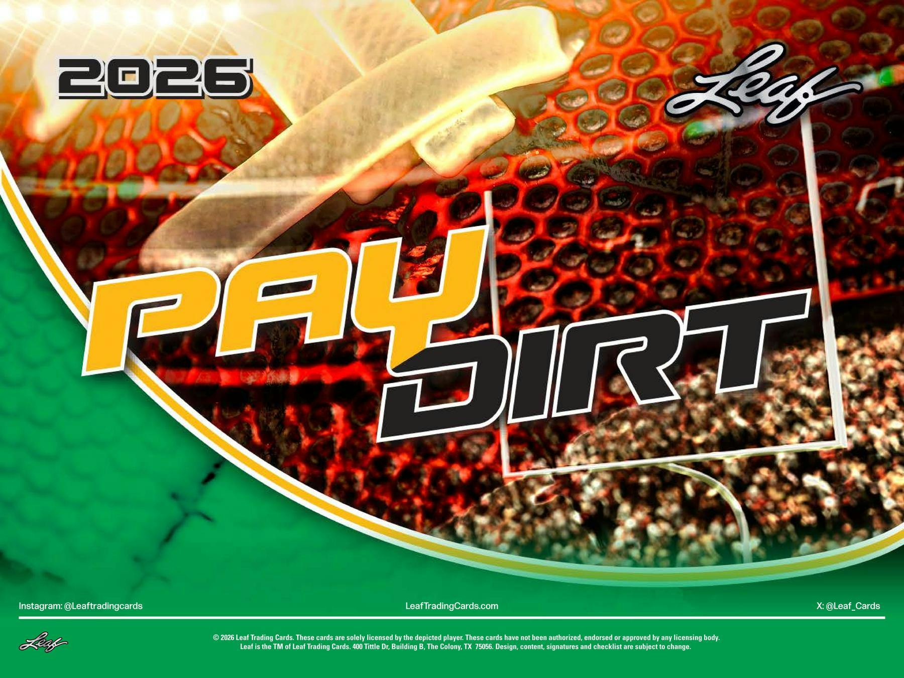 2026 Leaf Paydirt Football Hobby Box (4 Autos) - Hobby Box