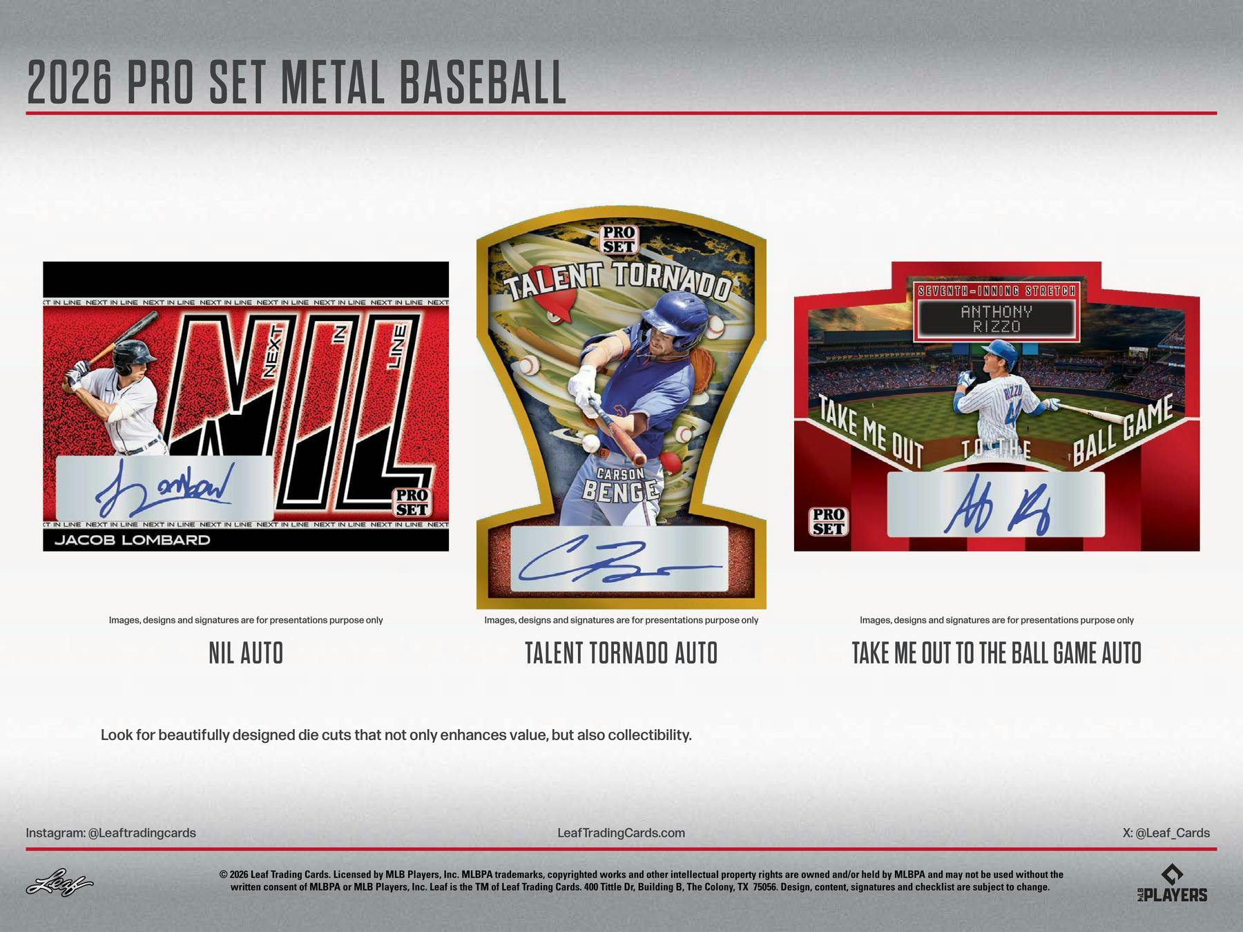 2026 Leaf Pro Set Metal Baseball Hobby Box (5 Autos) - MLB Hobby Box