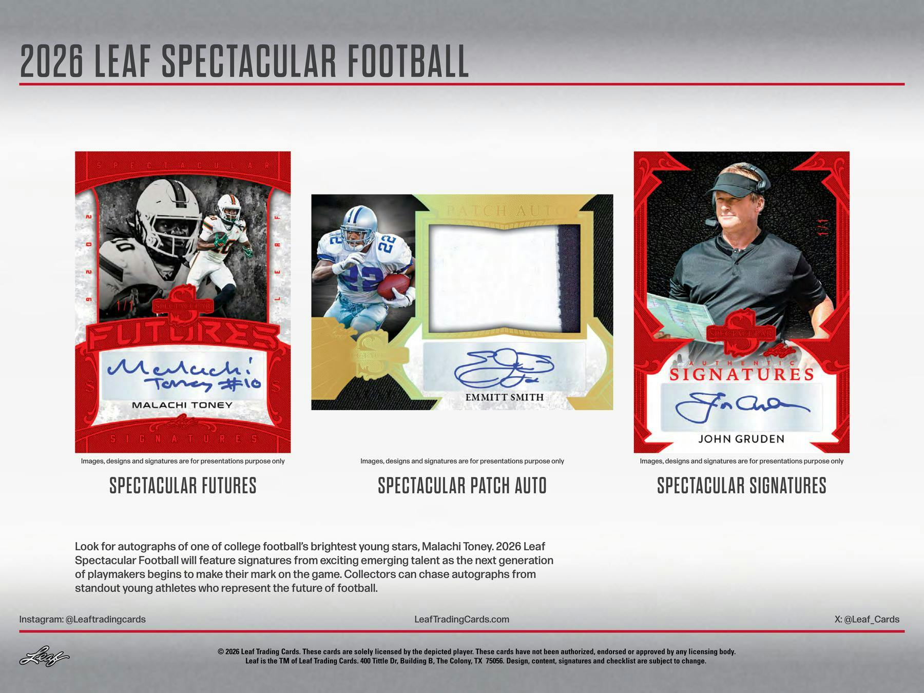 2026 Leaf Spectacular Football Hobby Box (6 Premium Cards) - Hobby Box