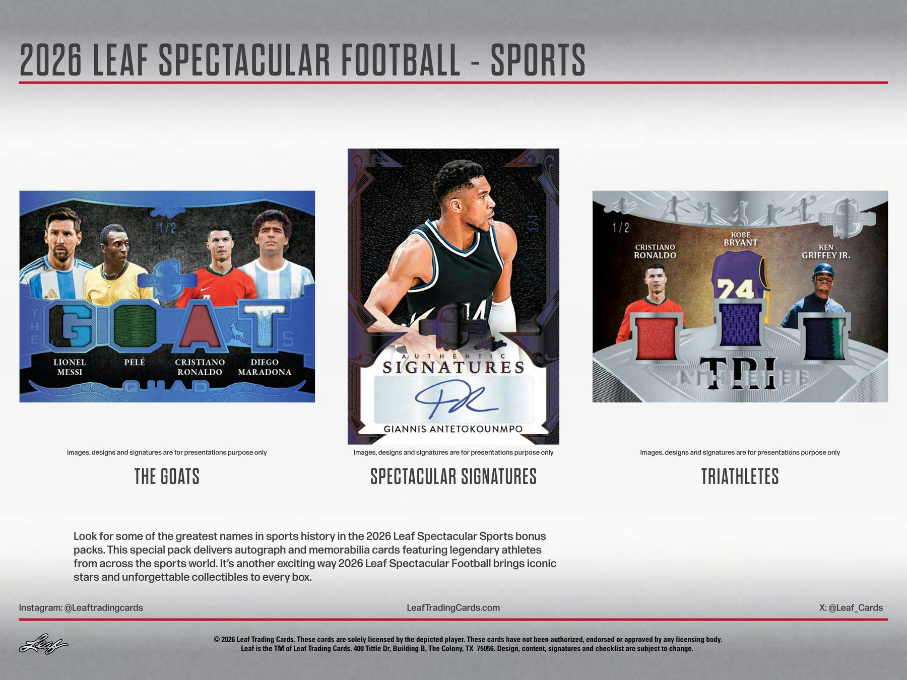 2026 Leaf Spectacular Football Hobby Box (6 Premium Cards) - Hobby Box