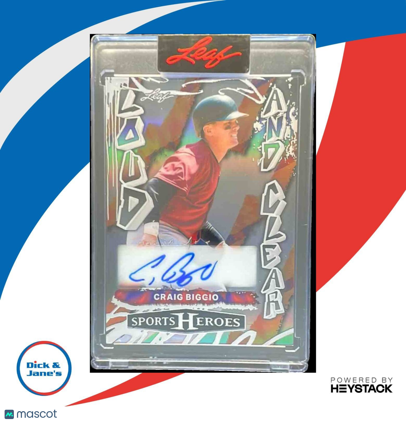 2026 Leaf Sports Heroes Craig Biggio Loud and Clear Prismatic Silver 3/8 Auto - Sports Cards