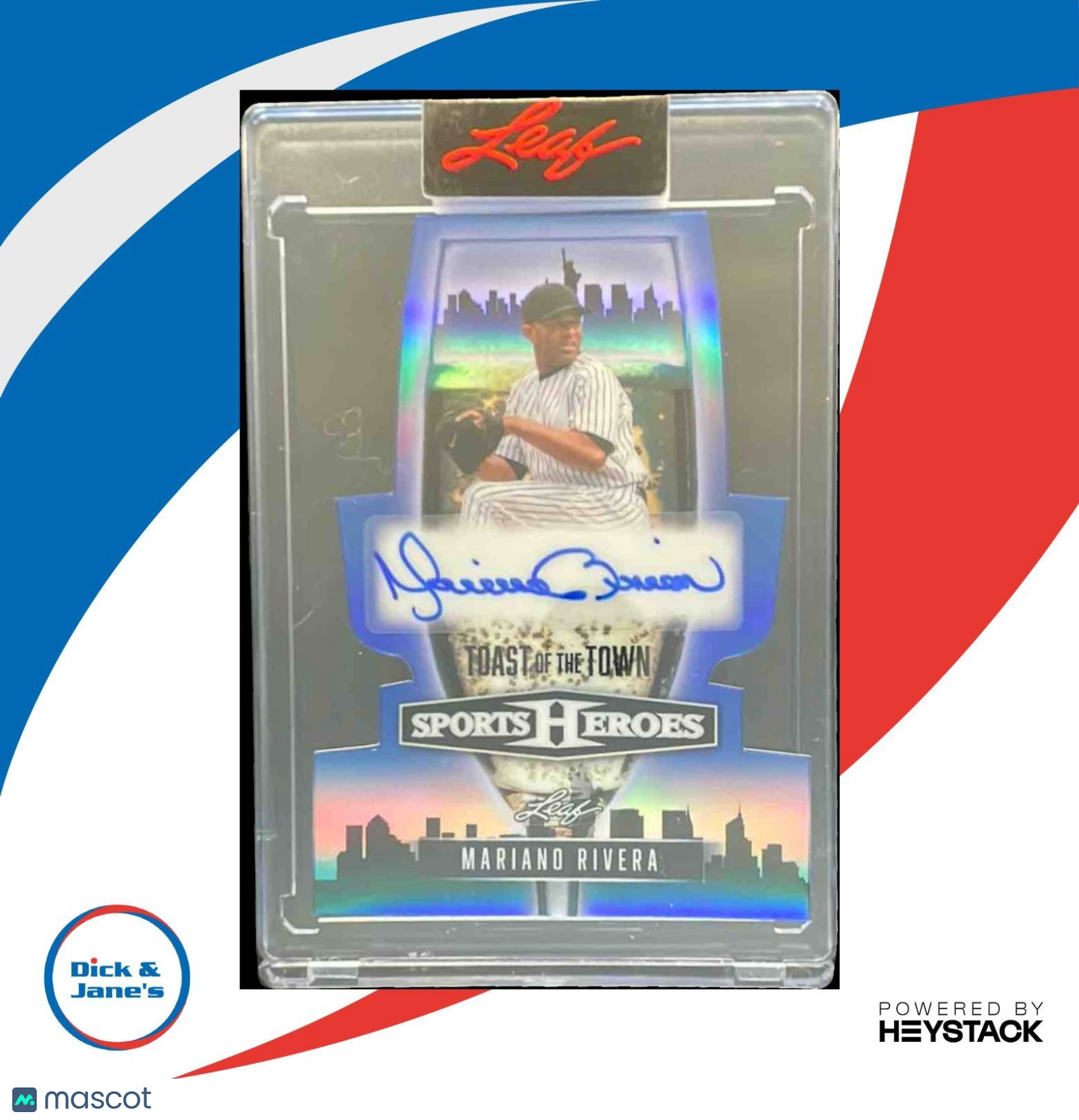 2026 Leaf Sports Heroes Mariano Rivera Toast Of The Town Prismatic Blue 3/3 Auto - Sports Cards