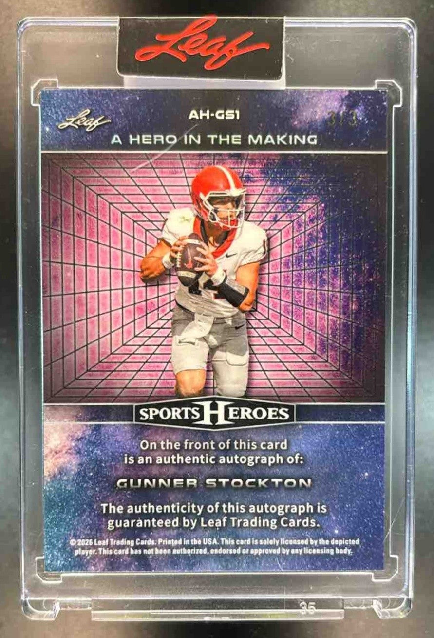 2026 Leaf Sports Heros Gunner Stockton A Hero In The Making Auto Silver /9 Auto - Sports Cards