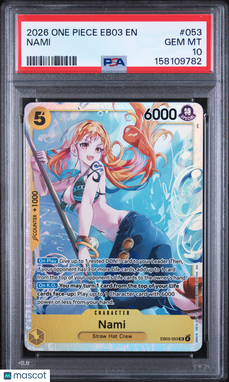 2026 One Piece Eb03-Extra Booster -One Piece Heroines Edition- Nami #053 PSA 10 - Graded TCG/CCG