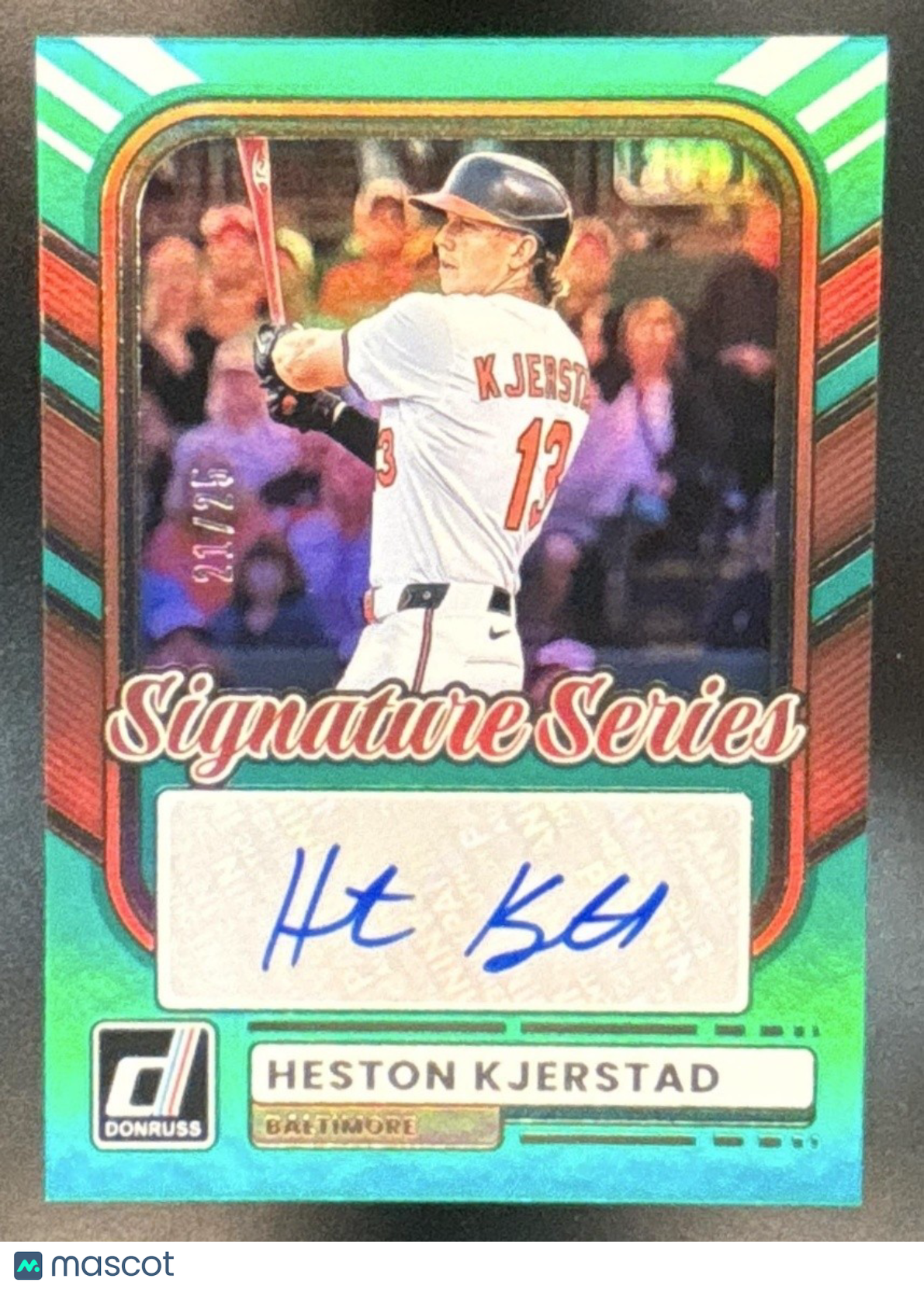 2026 Panini Donruss Heston Kjerstad Signature Series Teal /25 Auto Orioles - Sports Cards