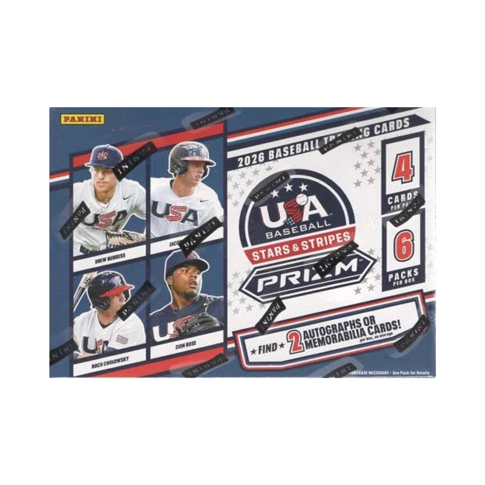 2026 Panini USA Stars and Stripes Prizm Baseball Blaster (2 Auto or Mem) - MLB hobby