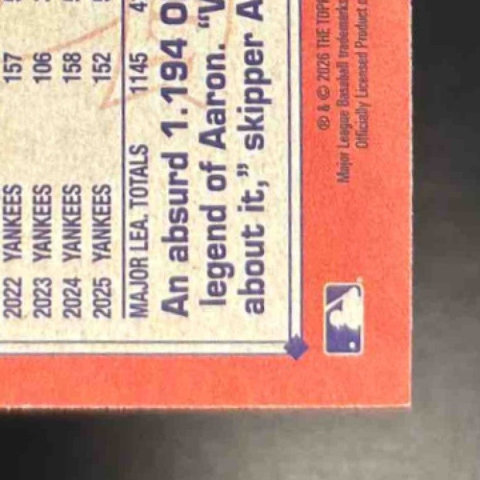 2026 Topps Aaron Judge 1991 #T91-34 New York Yankees - Sports Cards