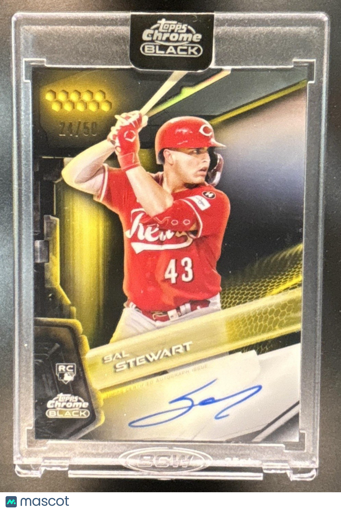 2026 Topps Chrome Black Sal Stewart Auto Gold Refractor /50 Cincinnati Reds - Sports Cards