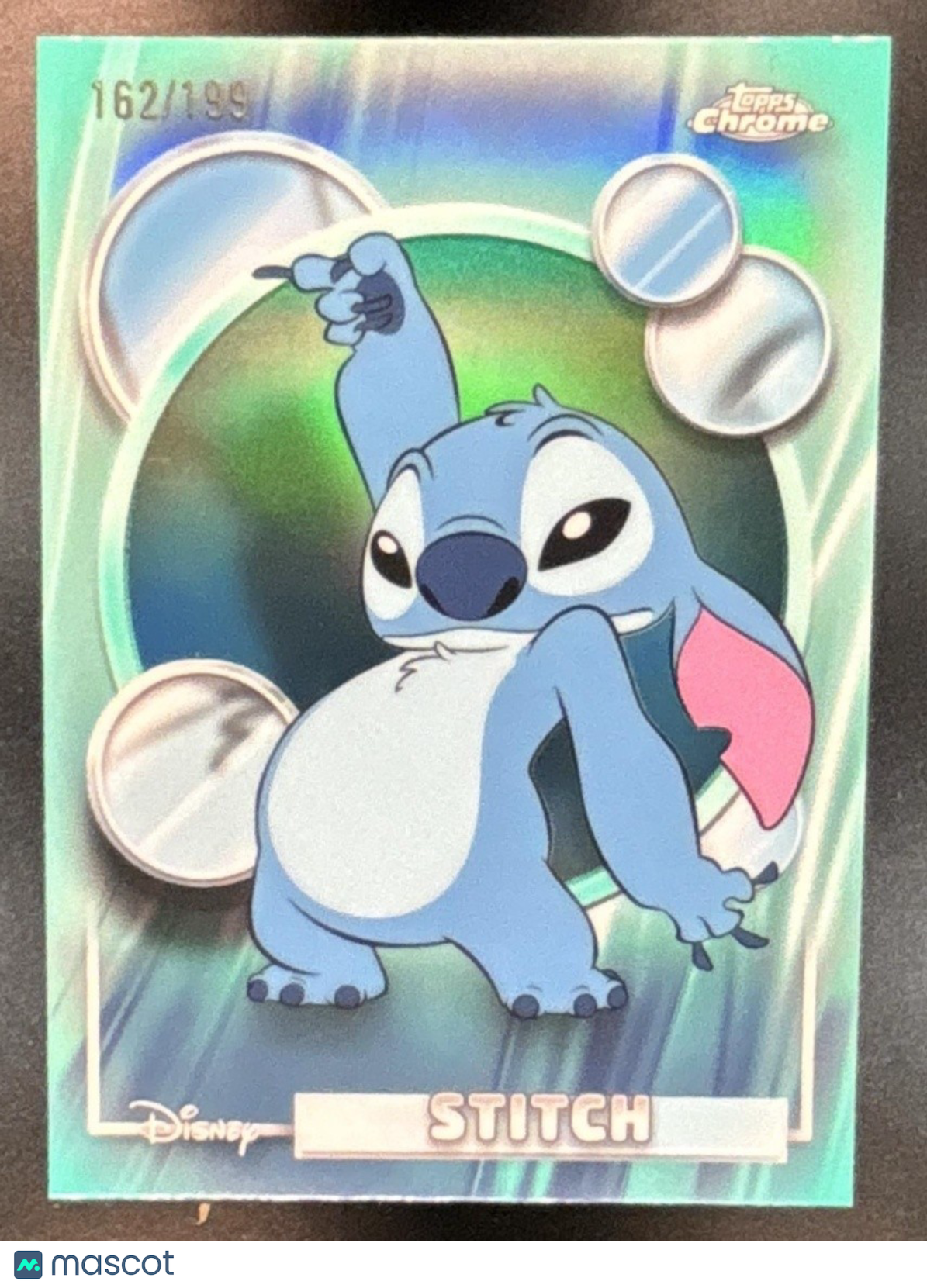 2026 Topps Chrome Disney Stitch Aqua Wave Refractor /199 #150 - Non-Sports Cards