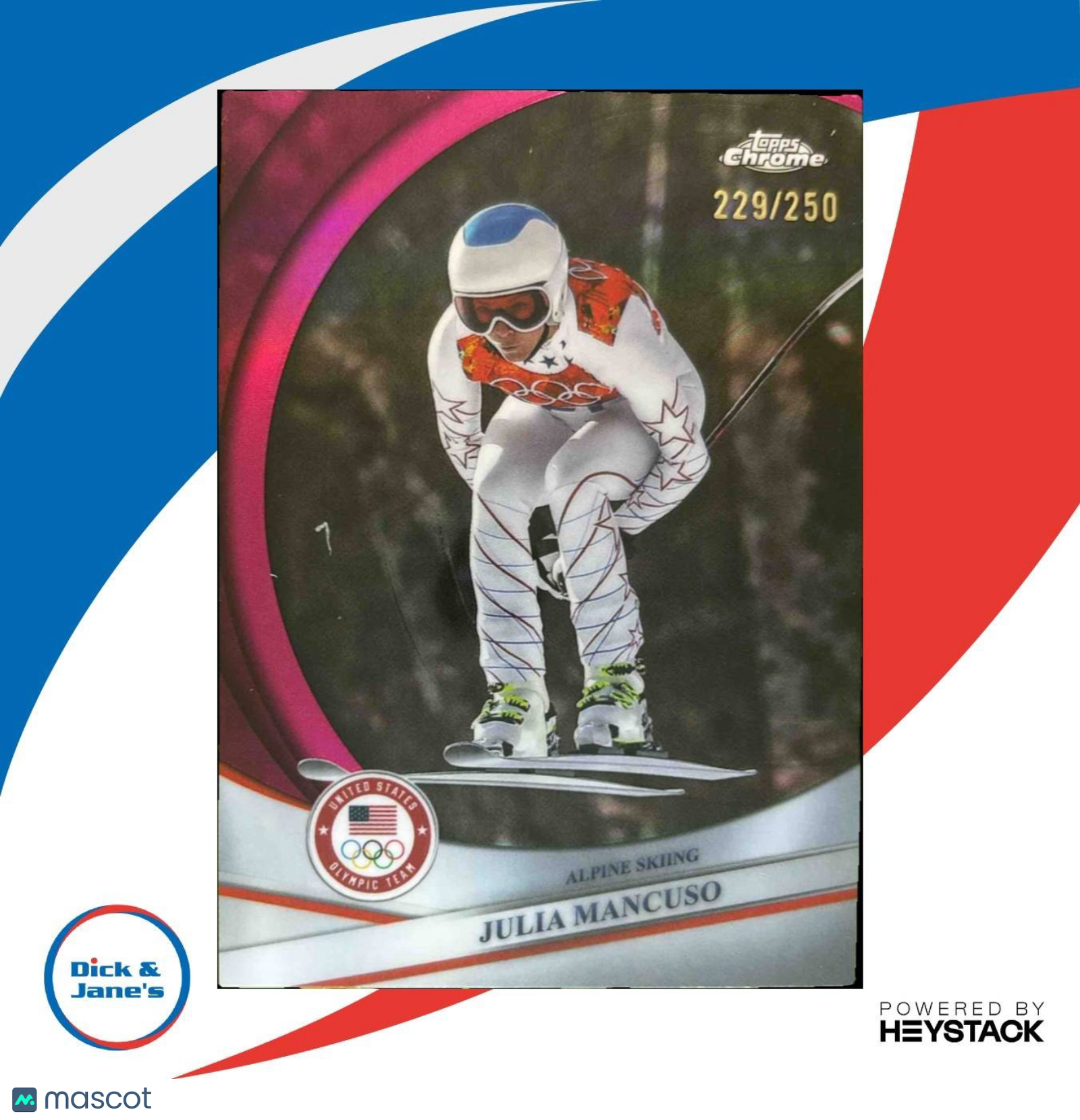 2026 Topps Chrome Julia Mancuso Pink Refractor 229/250 #100 USA - Sports Cards