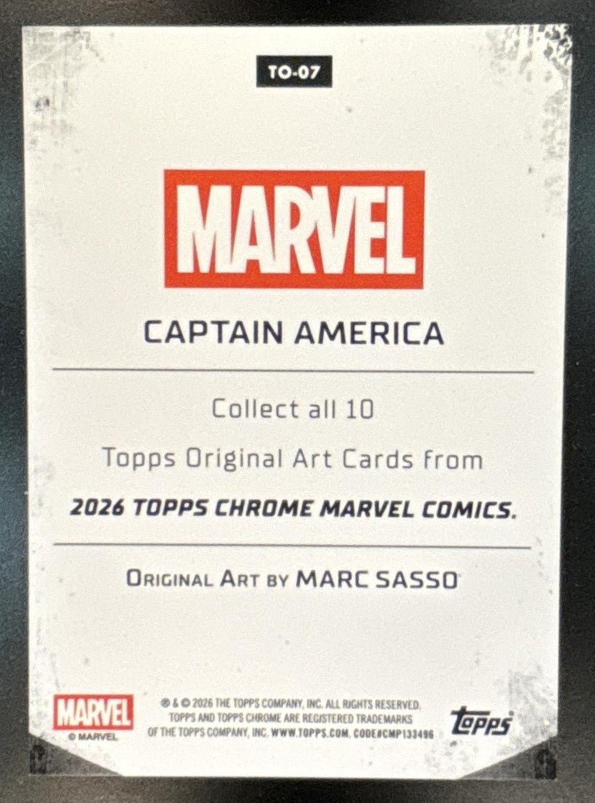 2026 Topps Chrome Marvel Comics Captain America - Marc Sasso Originals #TO-07 - Non-Sports Cards