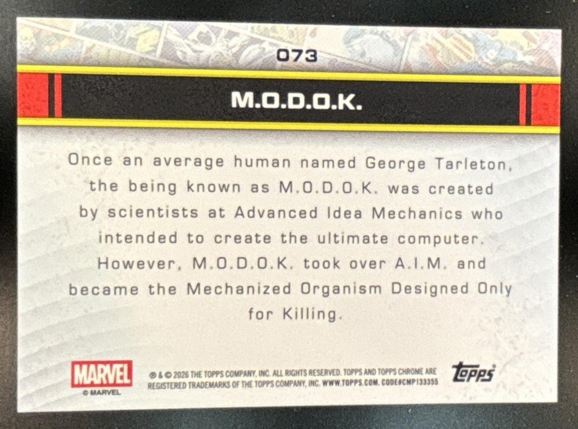 2026 Topps Chrome Marvel Comics MODOK Green X-Fractor /99 #073 - Non-Sports Cards