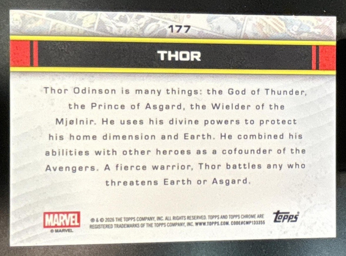 2026 Topps Chrome Marvel Comics Thor Blue Refractor /150 #177 - Non-Sports Cards