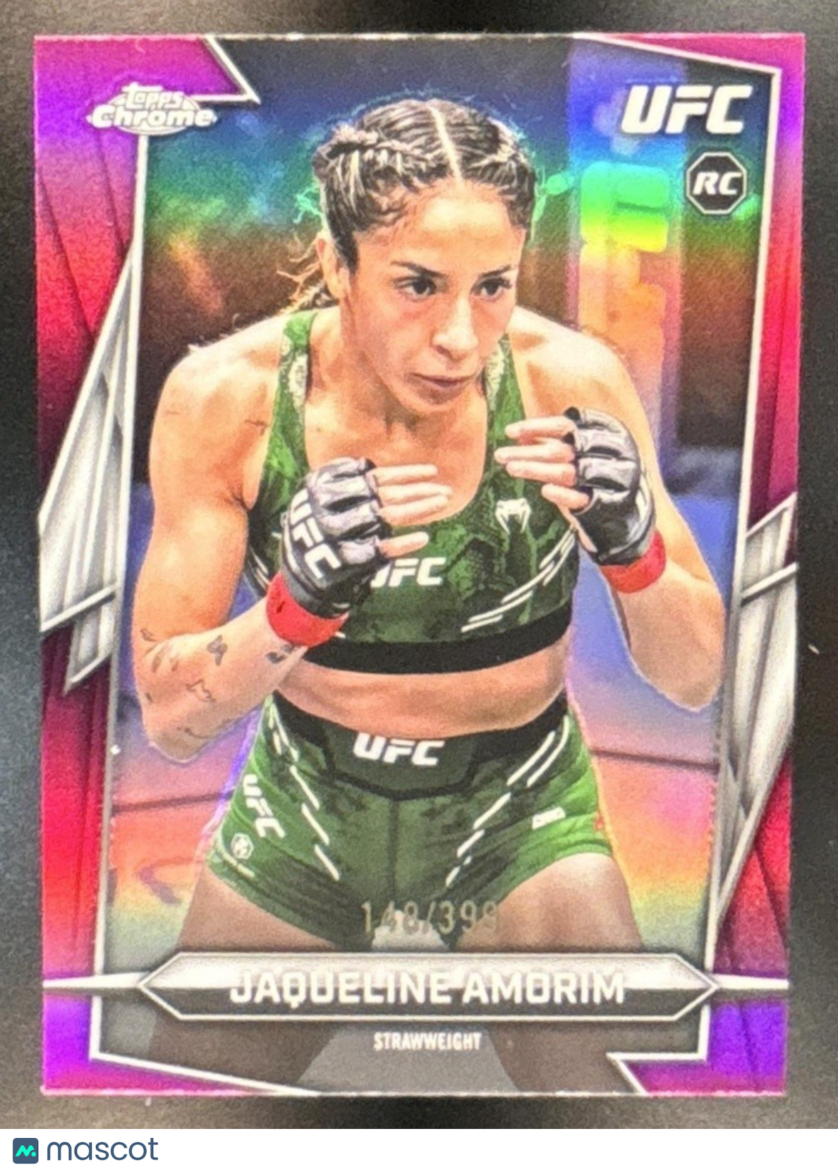 2026 Topps Chrome UFC Jaqueline Amorim Magenta Refractor /399 #182 RC - Sports Cards