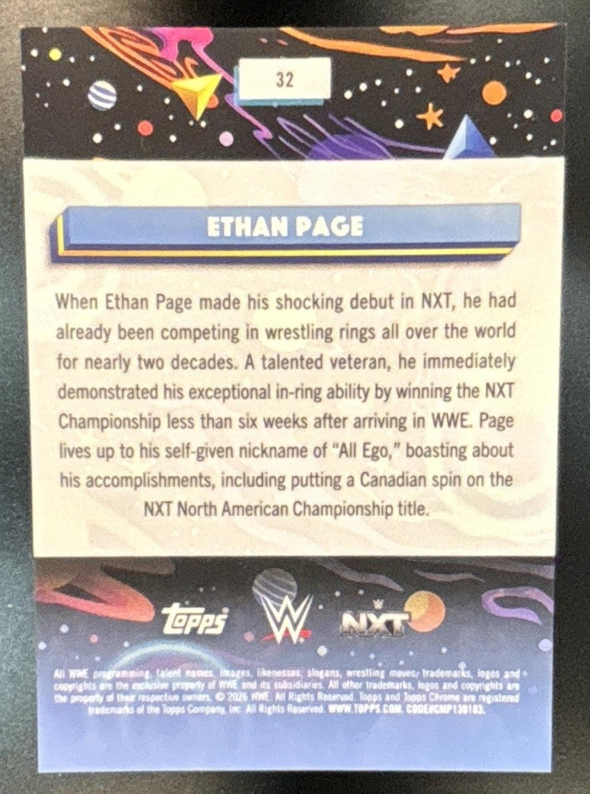 2026 Topps Cosmic Chrome WWE Ethan Page Gold Interstellar Refractor 50/50 #32 - Sports Cards