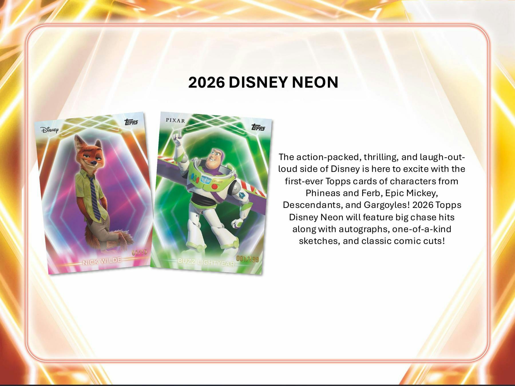 2026 Topps Disney Neon Hobby Box - Trading Cards